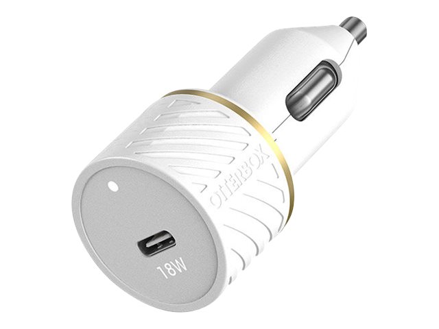 OtterBox - Car power adapter - 18 Watt - 3 A - PD 3.0 (24 pin USB-C) - on cable: Lightning - cloud dust white
