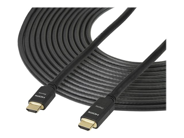 StarTech.com 65 ft (20m) High Speed HDMI Cable - Male to Male - Active - 28AWG - CL2 Rated In-wall Installation - Ultra HD 4K x 2K - Active HDMI Cable (HDMM20MA) - HDMI cable - HDMI male to HDMI male - 20 m - double shielded - black
