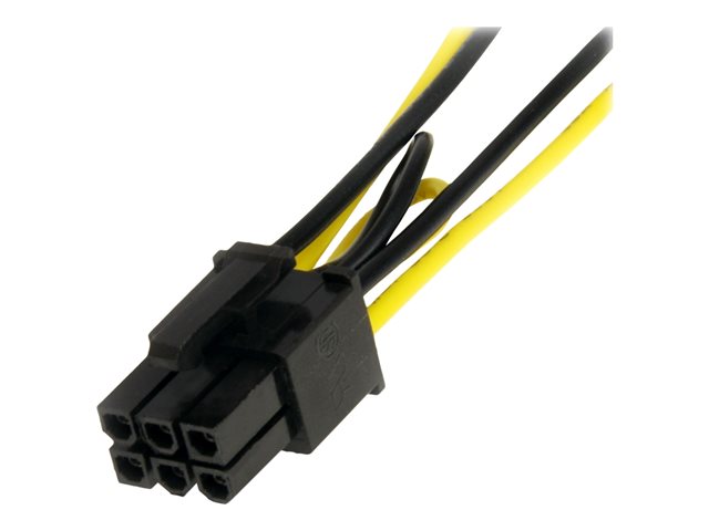 StarTech.com 6in SATA Power to 6 Pin PCI Express Video Card Power Cable Adapter - SATA to 6 pin PCIe power - Power cable - SATA power (M) to 6 pin PCIe power (M) - 15 cm