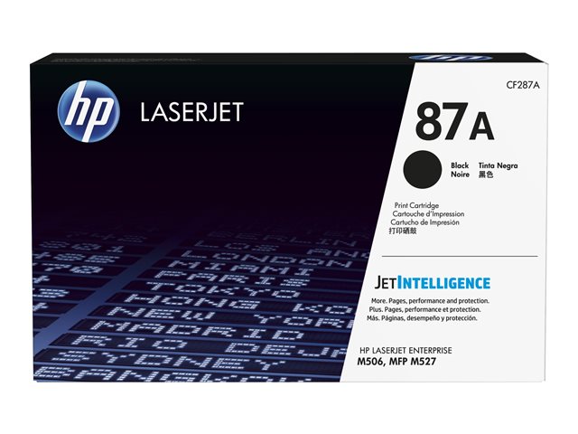 HP 87A - Black - original - LaserJet - toner cartridge (CF287A) - for LaserJet Managed E50045, LaserJet Managed Flow MFP E52545
