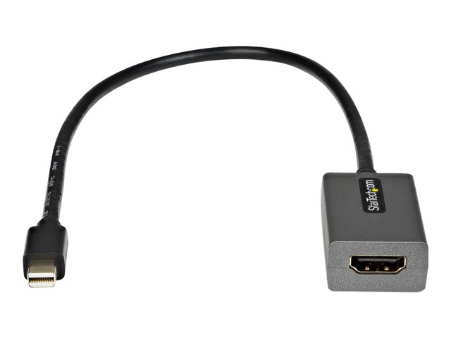 StarTech.com Mini DisplayPort to HDMI Adapter, mDP to HDMI Adapter Dongle, 1080p, Mini DisplayPort 1.2 to HDMI Monitor/Display, Mini DP to HDMI Video Converter, 12\" Long Attached Cable - Thunderbolt 1/2 Compatible (MDP2HDEC) - Adapter - Mini DisplayP