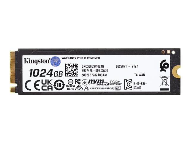 Kingston KC3000 - SSD - 1024 GB - internal - M.2 2280 - PCIe 4.0 (NVMe) - for Intel Next Unit of Computing 12 Pro Kit - NUC12WSKi5