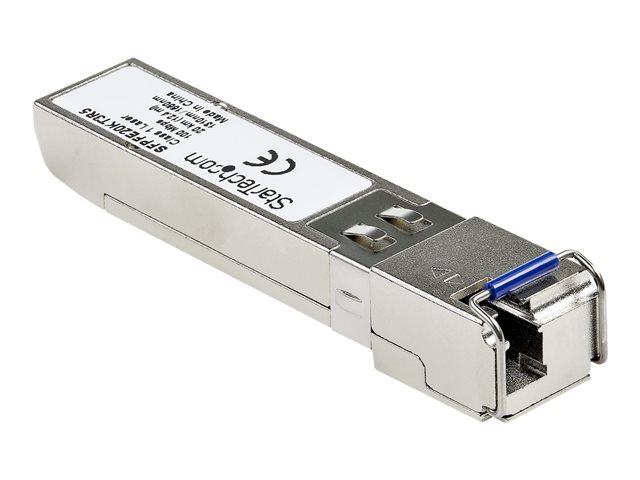 StarTech.com Juniper SFP-FE20KT13R15 Compatible SFP Module, 100BASE-BX-U, 100 Mb Ethernet Bi-Directional (BiDi) Fiber Single Strand SFP, LC Connector, 20km, Mini GBIC SFP, Upstream BiDi - Lifetime Warranty (SFPFE20KT3R5) - SFP (mini-GBIC) transceiver module (equivalent to: Juniper SFP-GE10KT14R13) - 100Mb LAN - 100Base-BX10-U - LC single-mode - up to 20 km - 1310 (TX) / 1550 (RX) nm