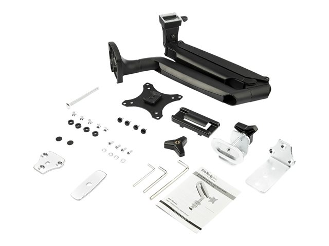 StarTech.com Desk Mount Monitor Arm, Heavy Duty Ergonomic VESA Monitor Arm, Single Display up to 9kg, Full Motion, Height Adjustable, Articulating, Aluminum, C-Clamp/Grommet, Black - Small Footprint Design (ARMPIVOTHDB) - Mounting kit - adjustable arm - for LCD display - heavy duty aluminium - black - screen size: 13.1\"-32\" - desk-mountable - for P/N: MONPROTECT