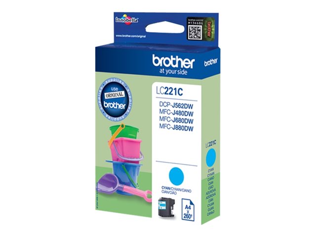 Brother LC221C - Cyan - original - ink cartridge - for Brother DCP-J562DW, MFC-J480DW, MFC-J680DW, MFC-J880DW