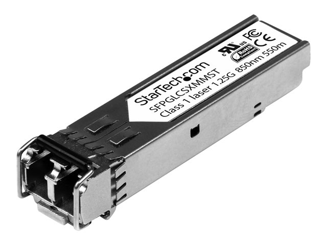StarTech.com Cisco GLC-SX-MM Compatible SFP Module, 1000BASE-SX, 1GbE Multimode Fiber MMF Optic Transceiver, 1GE Gigabit Ethernet SFP, LC 550m, 850nm DDM, Cisco IE3200, IE3300, ME1200 - Lifetime Warranty (GLCSXMM10PST) - SFP (mini-GBIC) transceiver module (equivalent to: Cisco GLC-SX-MM) - 1GbE - 1000Base-SX - LC multi-mode - up to 550 m - 850 nm (pack of 10)