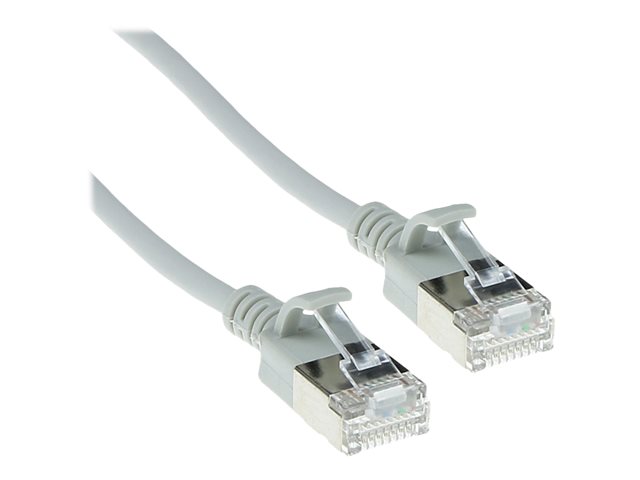 Grijze 0.50 meter LSZH U/FTP CAT6A datacenter slimline patchkabel snagless met RJ45 connectoren - PolyBag