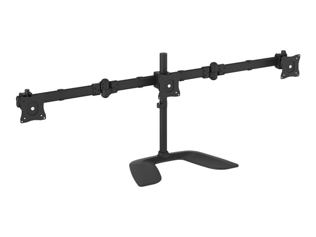 StarTech.com Triple Monitor Stand for VESA Mount Monitors up to 27\" - Steel (ARMBARTRIO2) - Stand (end caps, pole, base plate, crossbar, washers, screws, collar, 2 monitor arms, VESA mount bracket, 2 thumbscrews) - adjustable arm - for 3 monitors - plastic, aluminium, steel - black - screen size: 13\"-27\" - stand mountable - for P/N: DK30CH2DPPD, USB3DOCKH2DP