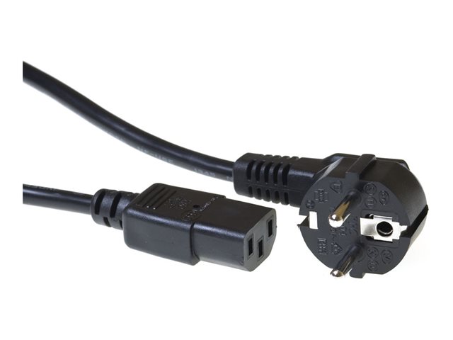ACT Netsnoer CEE 7/7 male (haaks) - C13zwart 0 5 m