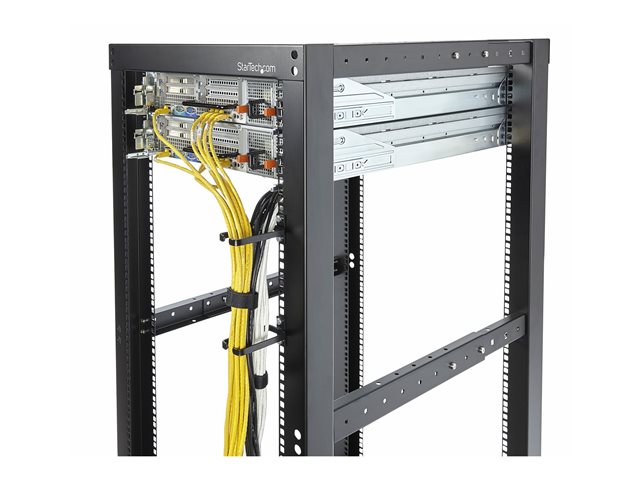 StarTech.com 5-Pack 1U Vertical Cable Management D-Ring Hooks, Cable Manager For 19\" Server Racks/Cabinets, Network Rack Wire Organizers, Cable Guide Rings - Cable management ring (vertical) - black - 1U (pack of 5)