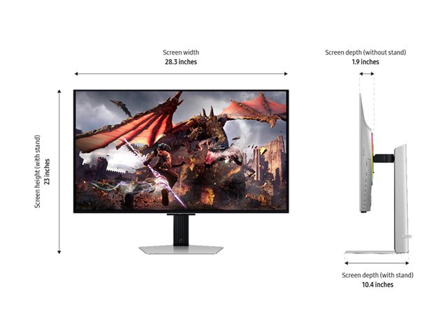 Samsung Odyssey OLED G8 S32DG802SU - OLED monitor - Smart - gaming - 32\" - 3840 x 2160 4K @ 240 Hz - 250 cd/m² - 1000000:1 - HDR10+ Gaming - 0.03 ms - 2xHDMI, DisplayPort - speakers - silver