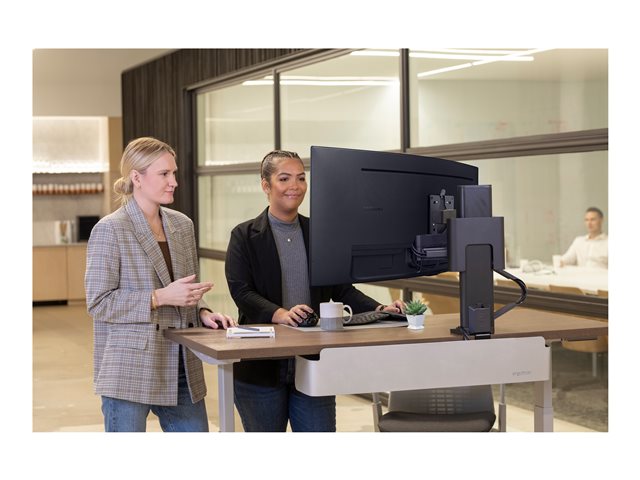 Ergotron TRACE - Mounting kit (pivot, base, VESA spacer, lift column, extension arms, 2-piece desk clamp) - Constant Force Technology - for LCD display - matte black - screen size: 21.5-38\"