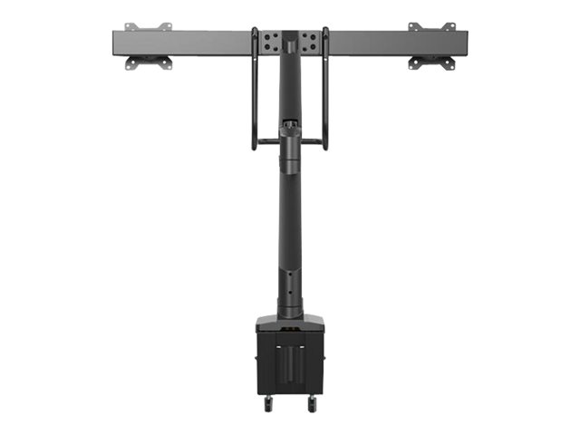 StarTech.com Desk Mount Dual Monitor Arm with USB & Audio, Slim Full Motion Adjustable Dual Monitor VESA Mount for 32\" Displays (8kg/screen), Ergonomic Articulating, Desk Clamp or Grommet - One-touch Adjustment (ARMSLIMDUAL2USB3) - Mounting kit - adjustable arm - for 2 monitors - aluminium - black - screen size: up to 32\" - desk-mountable