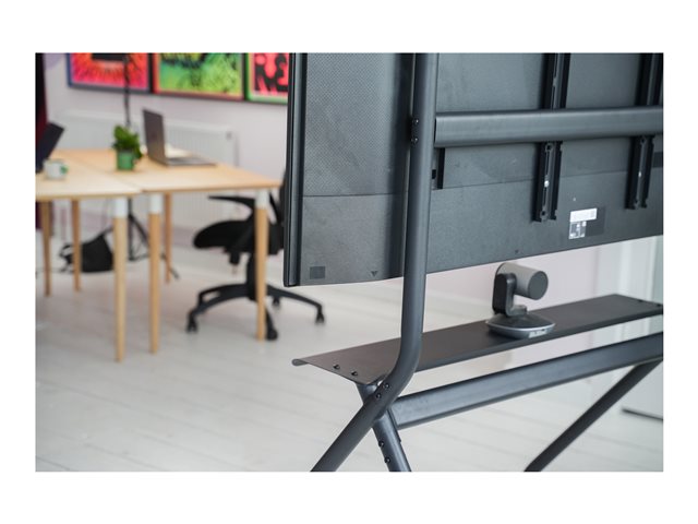 VISION Display Easel Trolley - LIFETIME WARRANTY - Cart fits display 55-100\" with VESA sizes up to 900 x 600 - make any Teams or Zoom setup portable - generous 240 x 250 mm laptop or video conference equipment shelf - SWL 100 kg / 220 lb - 100 mm / 4