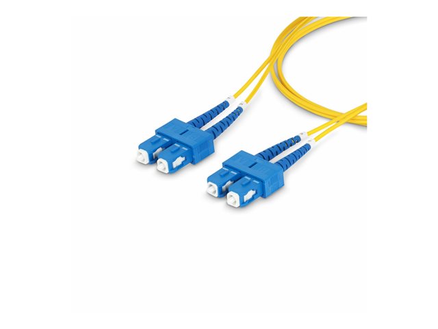 StarTech.com 5m (16.4ft) SC to SC (UPC) OS2 Single Mode Duplex Fiber Optic Cable, 9/125µm, Laser Optimized, 40G/100G Zipcord, Bend Insensitive, Low Insertion Loss - LSZH Fiber Patch Cord (SMDOS2SCSC5M) - Patch cable - SC/UPC single-mode (M) to SC/UPC