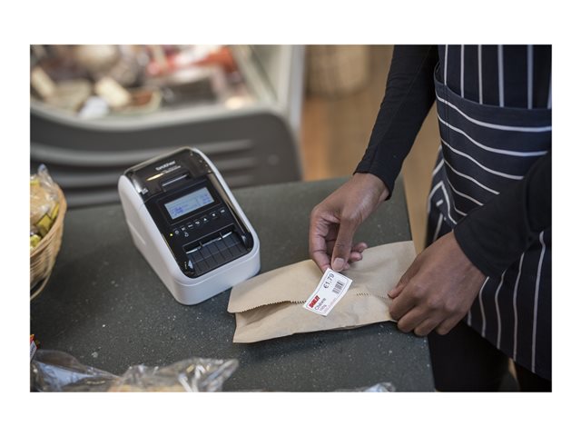 Label printer - two-colour (monochrome) - direct thermal - Roll (6.2 cm) - 300 x 600 dpi - up to 110 labels/min - USB 2.0, LAN, Wi-Fi(n), USB host, Bluetooth 2.1 EDR - cutter - white, brilliant black