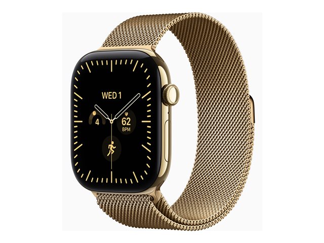 Apple Watch Series 12 GPS + Cellular 46mm Radiant Gold Titanium Case with Radiant Gold Milanese Loop - S/M