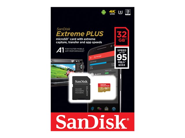 Ext Plus microSDHC 32GB+SD 100MB A1 I U3