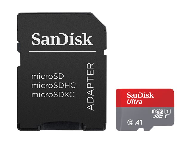 SanDisk Ultra - Flash memory card (microSDXC to SD adapter included) - 512 GB - A1 / UHS Class 1 / Class10 - microSDXC UHS-I