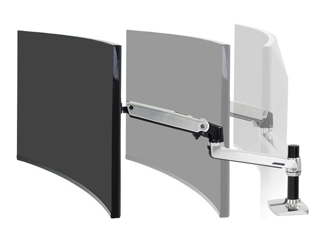 Ergotron LX - Mounting kit (articulating arm, desk clamp mount, extension adapter, grommet-mount base, 7\" post) - for LCD display - polished aluminium - screen size: up to 34\"