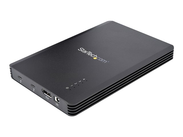 StarTech.com 4 Bay Thunderbolt 3 NVMe Enclosure, For M.2 NVMe Solid State Drives, 1x DisplayPort Video & 2x TB3 Downstream Ports, Up to 40Gbps, 72W Power Supply - 4 Bay M.2 SSD External Hard Drive Enclosure (M2E4BTB3) - Storage enclosure - M.2 - M.2 NVMe Card / PCIe (NVMe) - Thunderbolt 3 - black
