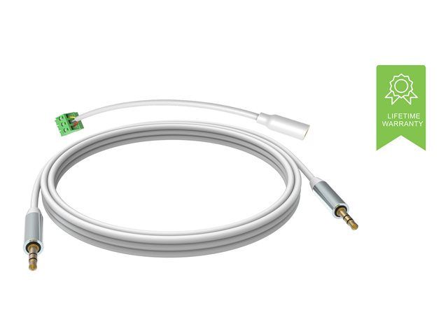 VISION Professional installation-grade stereo mini jack cable - LIFETIME WARRANTY - gold plated connectors - double-insulated with aluminium foil - tinned copper spiral shielding - mini jack (M) to mini jack (M) - outer diameter 3.0 mm - 26 AWG - 5 m - white