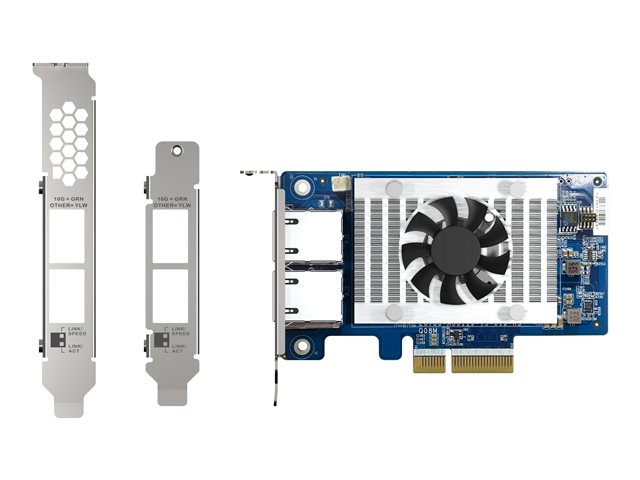 QNAP QXG-10G2T-X710 - Network adapter - PCIe 3.0 x4 low profile - 10Gb Ethernet x 2 - for QNAP QSW-1208-8C, QSW-M2108-2C