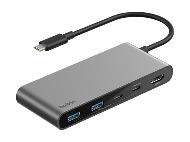 Connect 7-in-1 USB-C Hub with Dual USB-C Ports - Silver