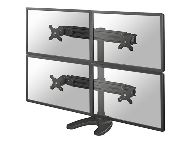 Neomounts FPMA-D700DD4 - Stand - full-motion - for 4 LCD displays - black - screen size: 19\"-30\" - desktop stand, grommet, desk-mountable