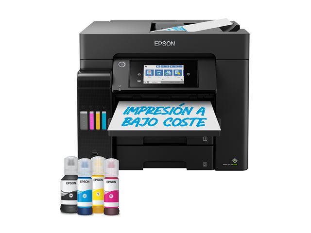 Epson EcoTank ET-5850 - Multifunction printer - colour - ink-jet - A4 (210 x 297 mm) (original) - A4 (media) - up to 25 ppm (printing) - 550 sheets - 33.6 Kbps - USB 2.0, LAN, Wi-Fi(ac) - black