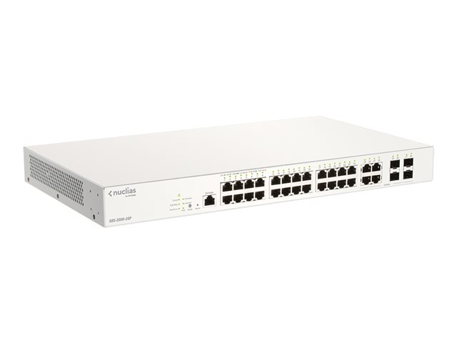 D-Link Nuclias Cloud-Managed DBS-2000-28P - Switch - 24 x 10/100/1000 (PoE+) + 4 x combo SFP - PoE+ (193 W)