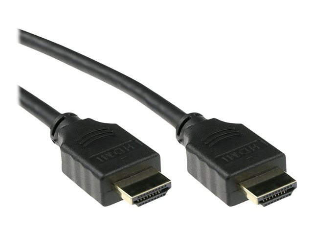 ACT - Hoogwaardige hoge snelheid - HDMI-kabel met ethernet - HDMI male naar HDMI male - 50 cm - beschermd - zwart - gevormd, 4K ondersteuning
