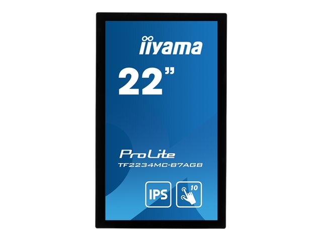iiyama ProLite TF2234MC-B7AGB - LED monitor - 22\" (21.5\" viewable) - open frame - touchscreen - 1920 x 1080 Full HD (1080p) @ 60 Hz - IPS - 350 cd/m² - 1000:1 - 8 ms - HDMI, VGA, DisplayPort - black