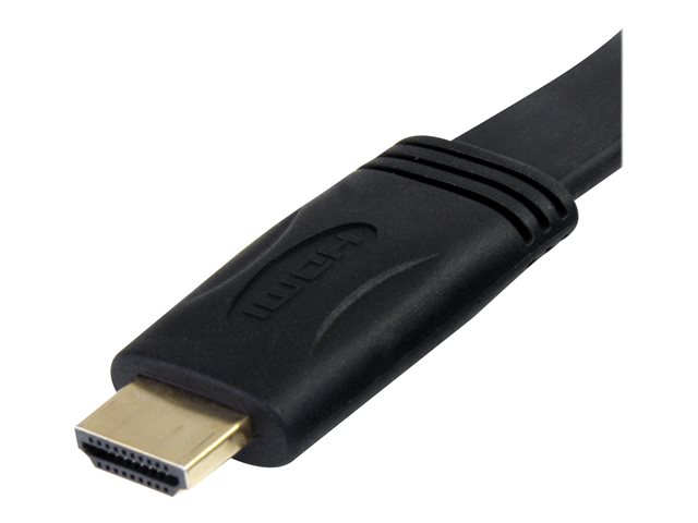 StarTech.com 6 ft Flat High Speed HDMI Cable with Ethernet - Ultra HD 4k x 2k HDMI Cable - HDMI to HDMI M/M - Flat HDMI Cable (HDMIMM6FL) - HDMI cable with Ethernet - HDMI male to HDMI male - 1.8 m - black