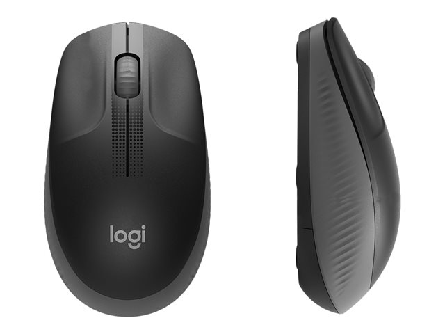 Logitech M190 - Mouse - optical - 3 buttons - wireless - USB wireless receiver - charcoal