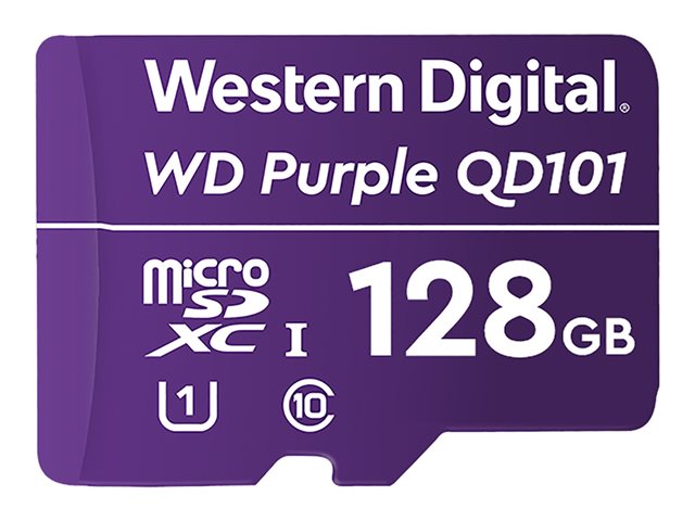 WD Purple - Flash memory card - 128 GB - UHS-I U1 / Class10 - microSDXC - purple