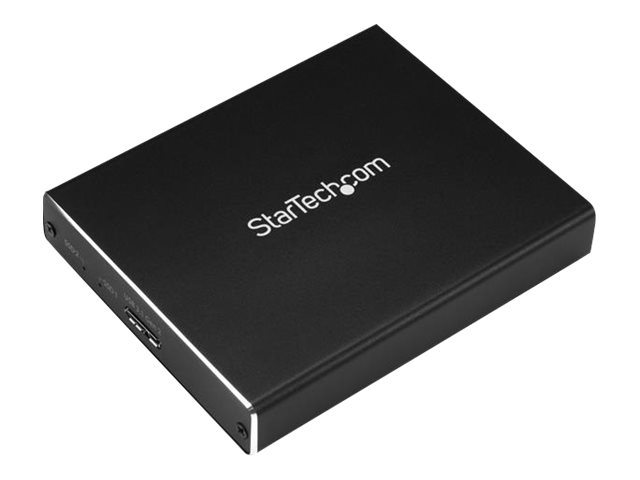 StarTech.com Dual-Slot Hard Drive Enclosure for M.2 SATA SSDs - USB 3.1 (10Gbps) - Aluminum - M.2 to SATA - Raid Drive Enclosure (SM22BU31C3R) - Flash storage array - 2 bays - USB 3.1 (external) - for P/N: TBLT3MM1MA, TBLT3MM2M, TBLT3MM2MA