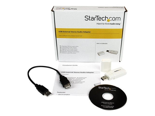 StarTech.com USB to Stereo Audio Adapter Converter - USB stereo Adapter - USB External sound Card - Laptop sound Card (ICUSBAUDIO) - Sound card - stereo - USB 2.0 - for P/N: MU15MMS, MU6MMS