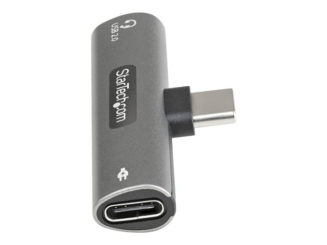 StarTech.com USB C Audio & Charge Adapter, USB-C Audio Adapter with USB-C Audio Headphone/Headset Port and 60W USB Type-C Power Delivery Pass-through Charger, For USB-C Phone/Tablet/Laptop - USB-C Audio/Charging (CDP2CAPDM) - Docking station - USB-C