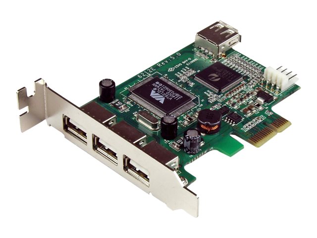 StarTech.com 4 Port PCI Express Low Profile High Speed USB Card - PCIe USB 2.0 Card - PCI-E USB 2.0 Card (PEXUSB4DP) - USB adapter - PCIe low profile - USB, USB 2.0 - 4 ports - for P/N: ST4200MINI2