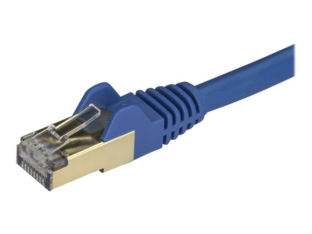 StarTech.com 1m CAT6A Ethernet Cable, 10 Gigabit Shielded Snagless RJ45 100W PoE Patch Cord, CAT 6A 10GbE STP Network Cable w/Strain Relief, Blue, Fluke Tested/UL Certified Wiring/TIA - Category 6A - 26AWG (6ASPAT1MBL) - Patch cable - RJ-45 (M) to RJ-45 (M) - 1 m - STP - CAT 6a - molded, snagless - blue