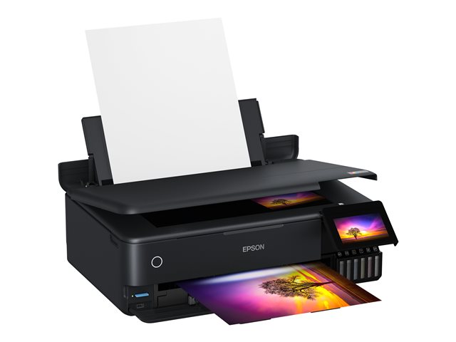 Epson EcoTank ET-8550 - Multifunction printer - colour - ink-jet - refillable - A3 (media) - up to 16 ppm (printing) - USB, LAN, Wi-Fi(ac), USB host - black