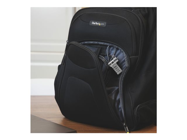 StarTech.com Serialized Laptop Lock, Works w/Noble Wedge/Nano/K-Slot - Security cable lock - universal - black & silver - 2 m