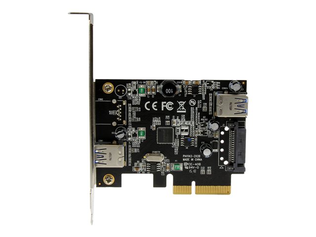 StarTech.com 2 Port USB 3.1 (10Gbps) Card - USB-A 1x External 1x Internal - PCIe USB 3.1 Card with Type-A - PCI Express (PEXUSB311EI) - USB adapter - PCIe x4 low profile - USB 3.1 x 2 - for P/N: USB312SAT3, USB31C2SAT3