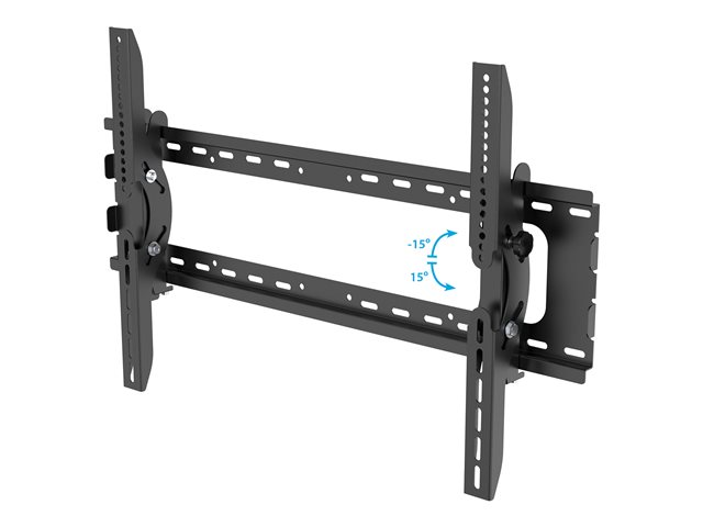StarTech.com Flat Screen TV Wall Mount - Tilting - Supports 32\" to 75\" TVs - Steel - VESA TV Mount - Monitor Wall Mount (FLATPNLWALL) - Mounting kit (wall plate, 2 mounting brackets) - for flat panel - steel - black - screen size: 32\"-75\" - wall-mountable - for P/N: HDMIPLATE