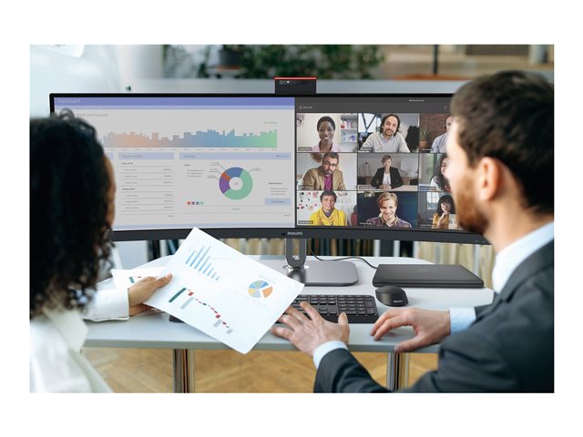 Philips 49B2U6903CH - 6000 Series - LED monitor - curved - 49\" (48.8\" viewable) - 5120 x 1440 SuperWide @ 100 Hz - VA - 500 cd/m² - 3000:1 - DisplayHDR 400 - 4 ms - Thunderbolt 4, 2xHDMI, DisplayPort - speakers - silver