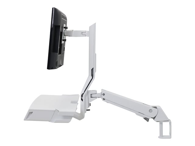 Ergotron StyleView Sit-Stand Combo Arm - Mounting kit (wrist rest, wall mount bracket, display mount, track mount bracket kit, slide-out mouse tray, combo arm, work surface with keyboard tray, scanner and mouse holder) - Constant Force Technology - for LCD display / PC equipment - medical - aluminium, high-grade plastic - white - screen size: up to 24\"