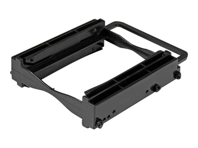 StarTech.com Dual 2.5\" SSD/HDD Mounting Bracket for 3.5\" Drive Bay - Tool-Less Installation - 2-Drive Adapter Bracket for Desktop Computer (BRACKET225PT) - Storage bay adapter - 3.5\" to 2 x 2.5\" - black - for P/N: M2E4SFF8643, PEX4SFF8643, U2M2E125