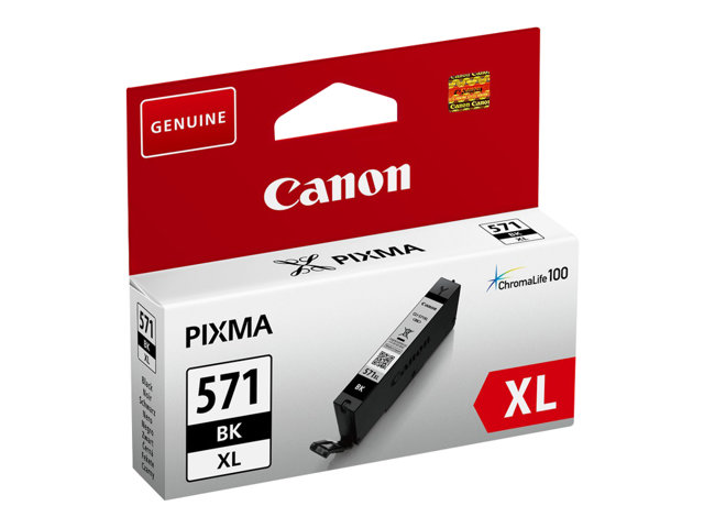 Canon CLI-571BK XL - 11 ml - High Yield - black - original - ink tank - for PIXMA TS5051, TS5053, TS5055, TS6050, TS6051, TS6052, TS8051, TS8052, TS9050, TS9055