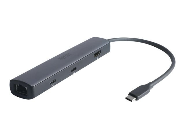 Eaton Tripp Lite Series USB-C Multiport Adapter - 8K HDMI, 3 USB Hub Ports, Gigabit Ethernet, 100W PD Charging, HDR, HDCP 2.3 - Docking station - USB-C - HDMI, DP - 1GbE - for P/N: U040-006-C-5A, U420-05M-G2, U521-1P0M-WH, U521-1P0M-WH20G, U521-1P2M-